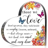 Jetec Sympathy Bereavement Gift Acrylic Heart Memorial Gift for Loss of Loved One Sympathy Condolence Grieving Keepsake for Mom Dad Grandma Friend Remembrance Decor(4 x 4 x 0.4 Inch)