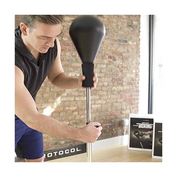 Protocol Punching Bag with Stand - for Adults & Kids - Punching Bag with Stand Plus Boxing Gloves - Adjustable Height Stand - Great for Exercise and Fitness Fun for The Entire Family , Black