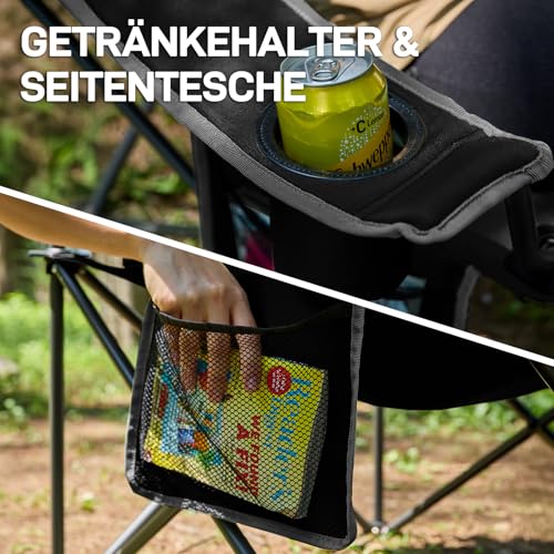 EVER ADVANCED Luxus Campingstuhl Faltbar mit Hoher Rückenlehne bis 160KG – Ansicht 8