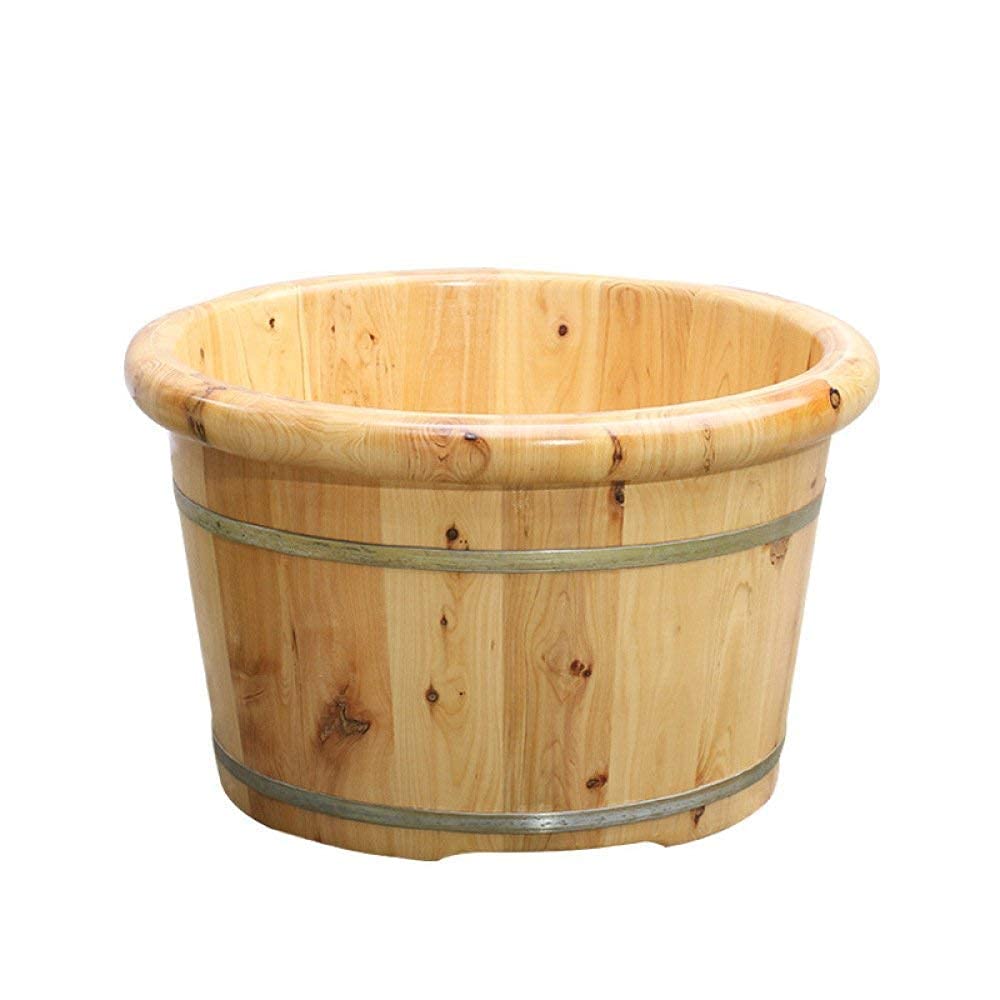 Drewniane wiadro do wanienki do stóp, umywalka do pedicure 26 cm Wysokiej jakości beczka do kąpieli stóp z litego drewna Umywalka do stóp Wiadro do kąpieli stóp Masaż kąpielowy Spa Sauna Masażery do