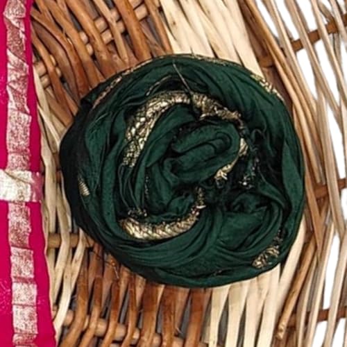 Image of Women's Pure Viscose Georgette Checks Zari Fabric Jaipuri Saree with Matching Blouse