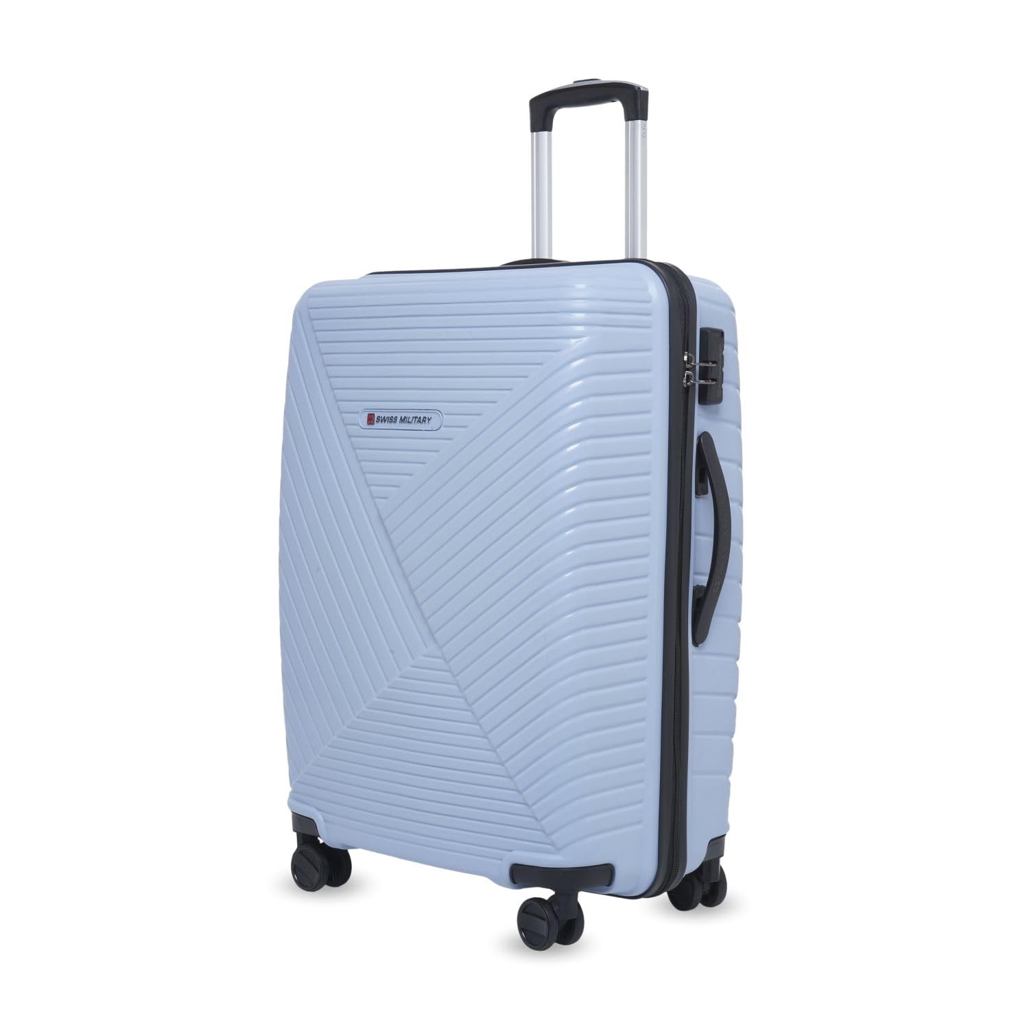 Zurich Spinner Suitcase, Lightweight Polypropylene Trolley Bag (75CM) for Business Travel, 360° Dual Wheels, Combination Lock, Durable Luggage for Travel (Grey)-image-9
