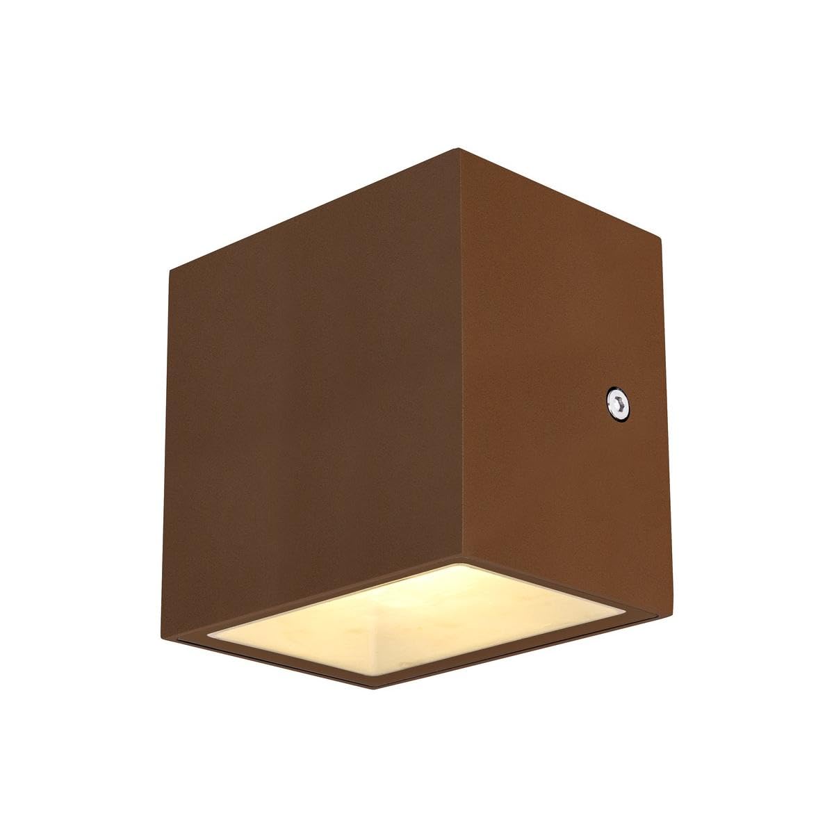 Slv Sitra Cube Led Outdoor Wall Lamp, Rust