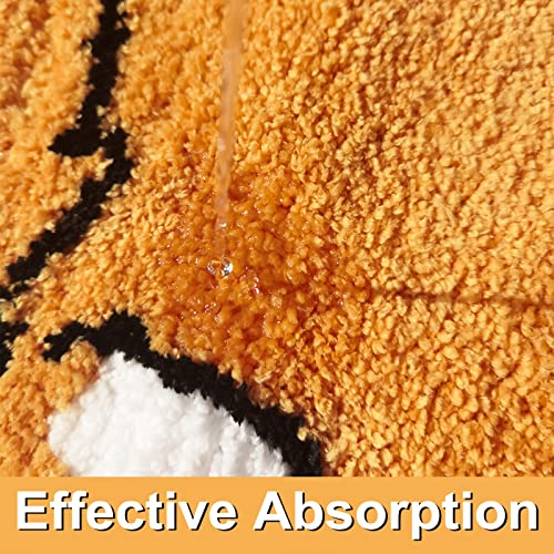 Dog Door Mat Washable Door Mat Indoor,Cute Rug With Water Absorbent Indoor Outdoor,Rubber Muddy Mats For Dogs,Muddy Wet Shoes And Paws,Non-Slip Machine Washable Pet Entryway Rug,20 X 31.5 Inch,Orange #TOP5