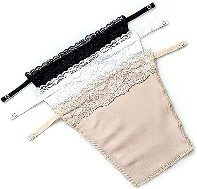 3Pcs Anti Peep Invisible Bra Lady Lace, Clip On Mock Camisoles for Women, Free Size