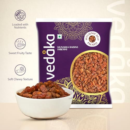 Image of Amazon Brand - Vedaka Munakka Raisins (Abjosh) | 500 g | Naturally Sweet | Rich Authentic Flavour | Perfect Travel Snack