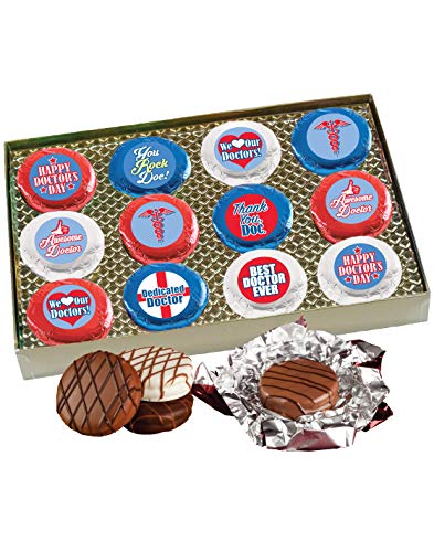 Doctor Appreciation - "COOKIE TALK" Chocolate Covered Cream Filled Sandwich Cookies - 12 PC