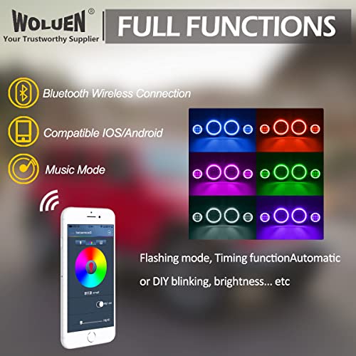 Woluen A10HF901GBWL-4X For Je Ep Jl Rgb Halo Headlights And Fog Lights Combo thumb #2