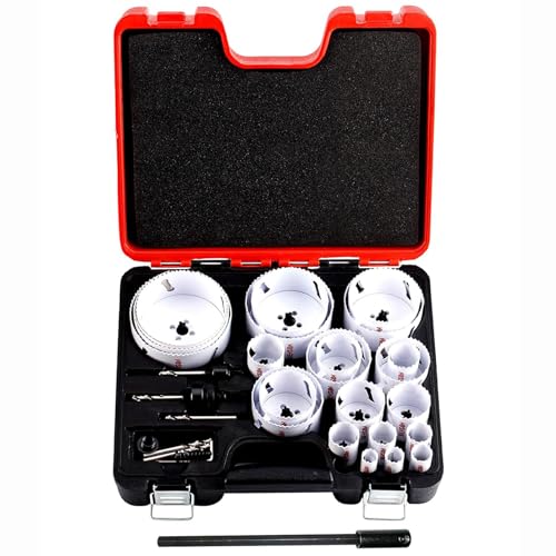 Bi Metal Hole Saw Kit, 30-Pieces All Purpose Combination Hole Saw Set Including 10