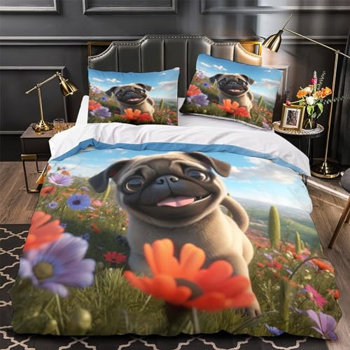Housse de couette animaux fermeture éclair pour éviter les couettes qui glissent