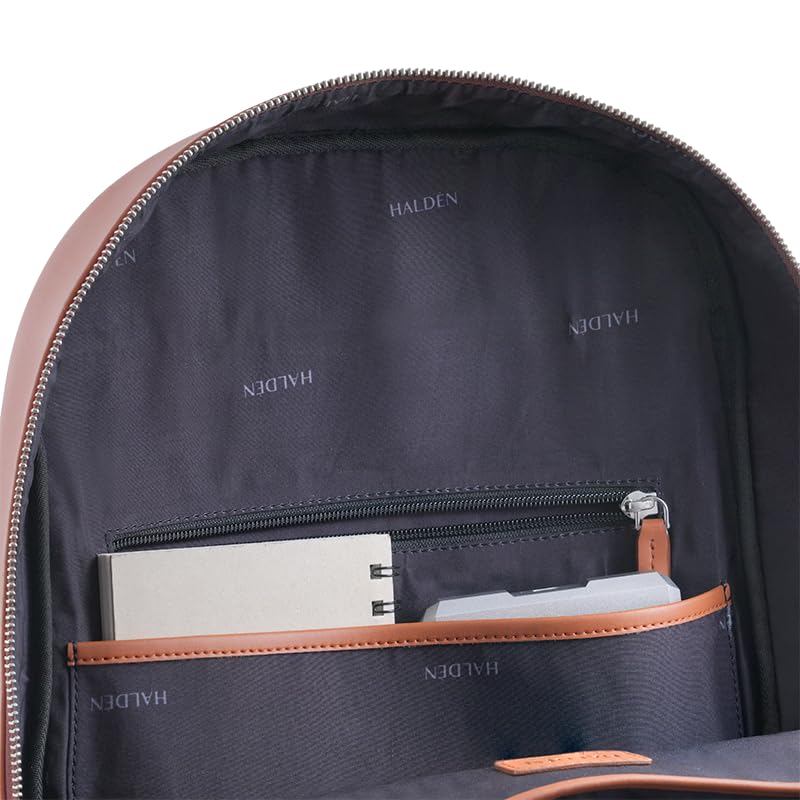 Image of HALDEN Roster Backpack for Laptop upto 14.3 inches, 19 L Capacity | Vegan Leather | Water Resistant | Ideal for Travel, Office, Students | Padded Straps