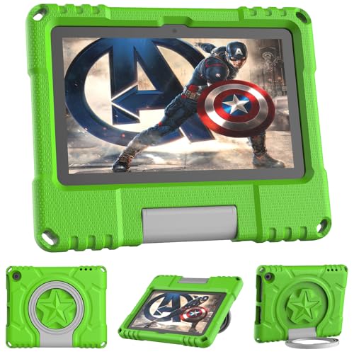 7' Tablet Case for Kids，Not Fit for iPad Samsung 7 inch Tablets, Patamiyari Light Weight Shock-Absorption Kids Case with Stand Handle - Green