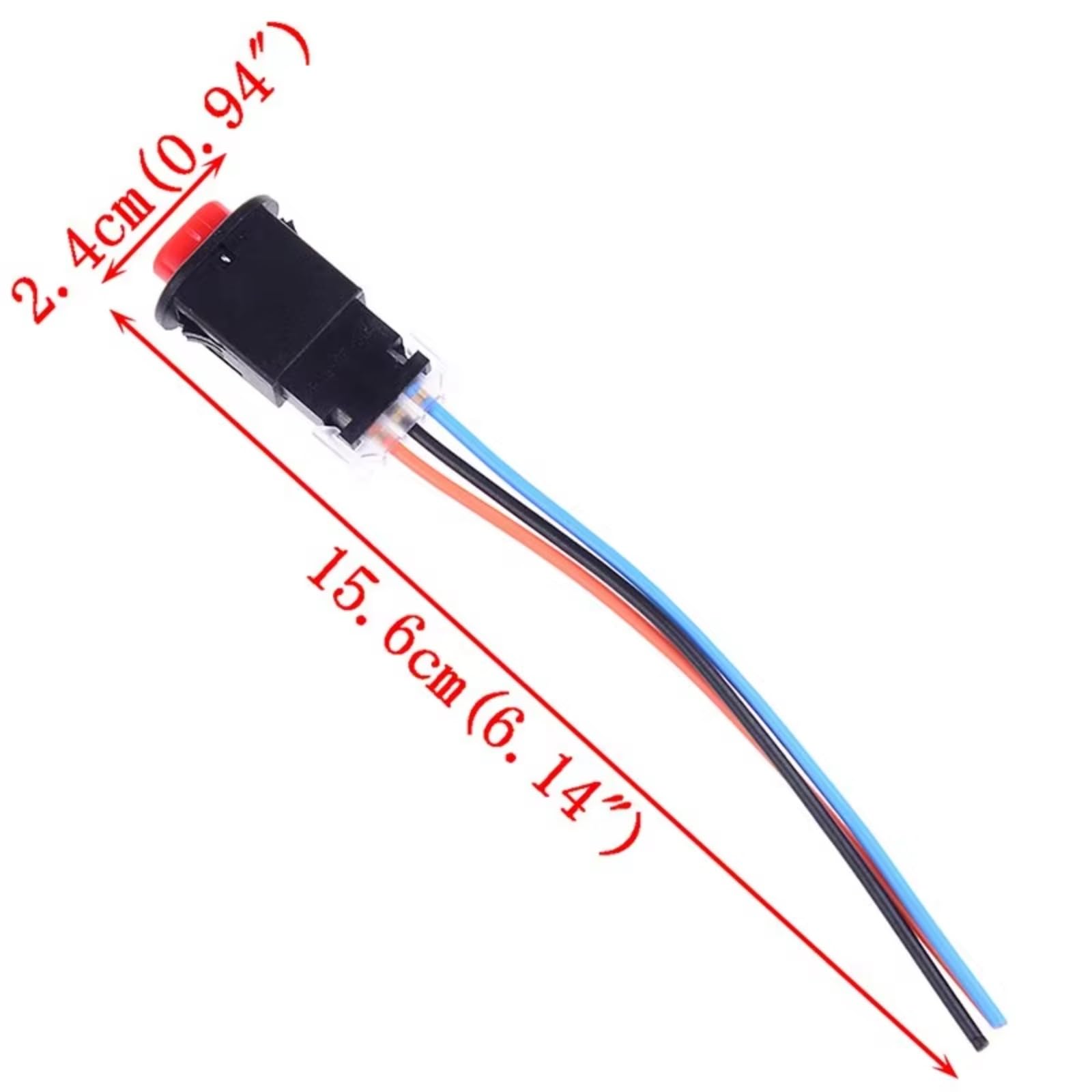 Interrupteur de contacteur d'allumage avec Verrouillage,Longueur 11,5cm,Lot de 2.Bouton de Feux de détresse pour Moto,Double clignotement,avec 3 Fils et Verrouillage intégré.
