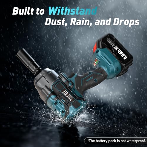 Uaoaii IW810 Cordless Impact Wrench, 1/2 Inch Impact Gun 960Ft-Lbs/1300Nm, High Torque Power Impact Driver, 2X 5.0Ah Battery Electric Impact Heavy Duty thumb #8