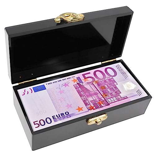 Dnoifne Schwarze Acryl-Geldkassette mit Schloss, Geldkasten für Bargeld, Geldhalter, Bargeldorganizer, Einzelne Geldscheinfach, Geldaufbewahrungsbox, Geldorganizer für Bargeld