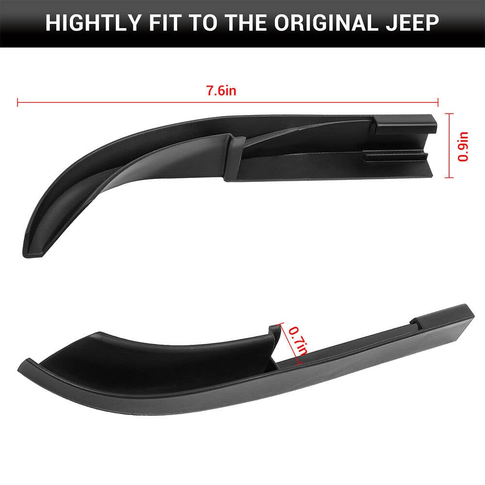 Hardtop Rain Diverter ABS Regenwasserrinnenverlängerung Regenabweiser für Jeep Wrangler JK JKU 2007-2017, Außenzubehör,Schwarz