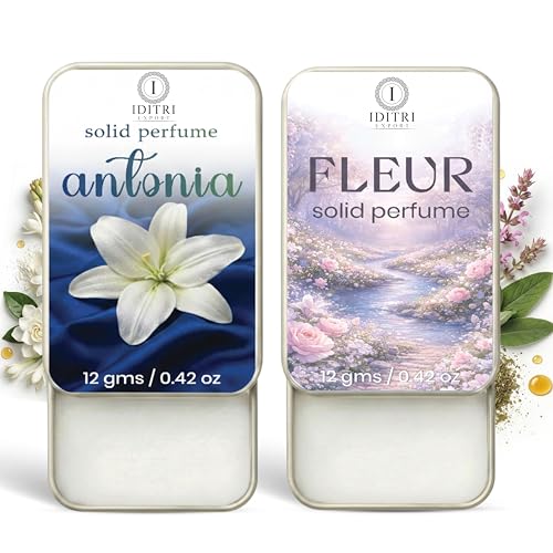 Image of Solid Perfume |Antonia&Fleur Alcohol Free Wax Perfume Balm, Long Lasting | Pocket Tin 12g, Pack Of 2| Non Greasy Smooth Glide, Travel Friendly Men And Women