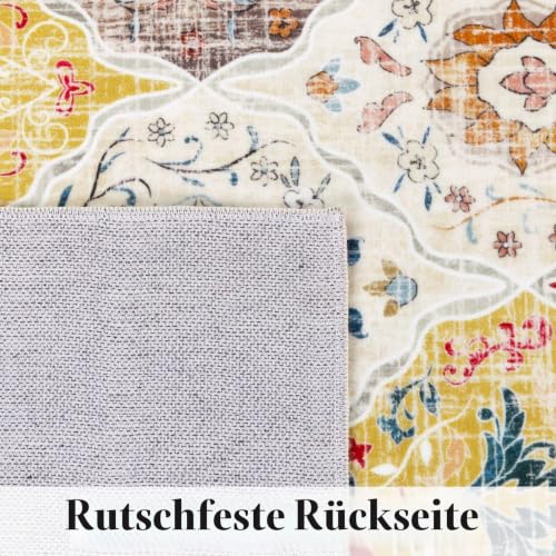 SHACOS Läufer Flur 80x300 cm rutschfest, Langer Teppichläufer Waschbar Bunt – Ansicht 3