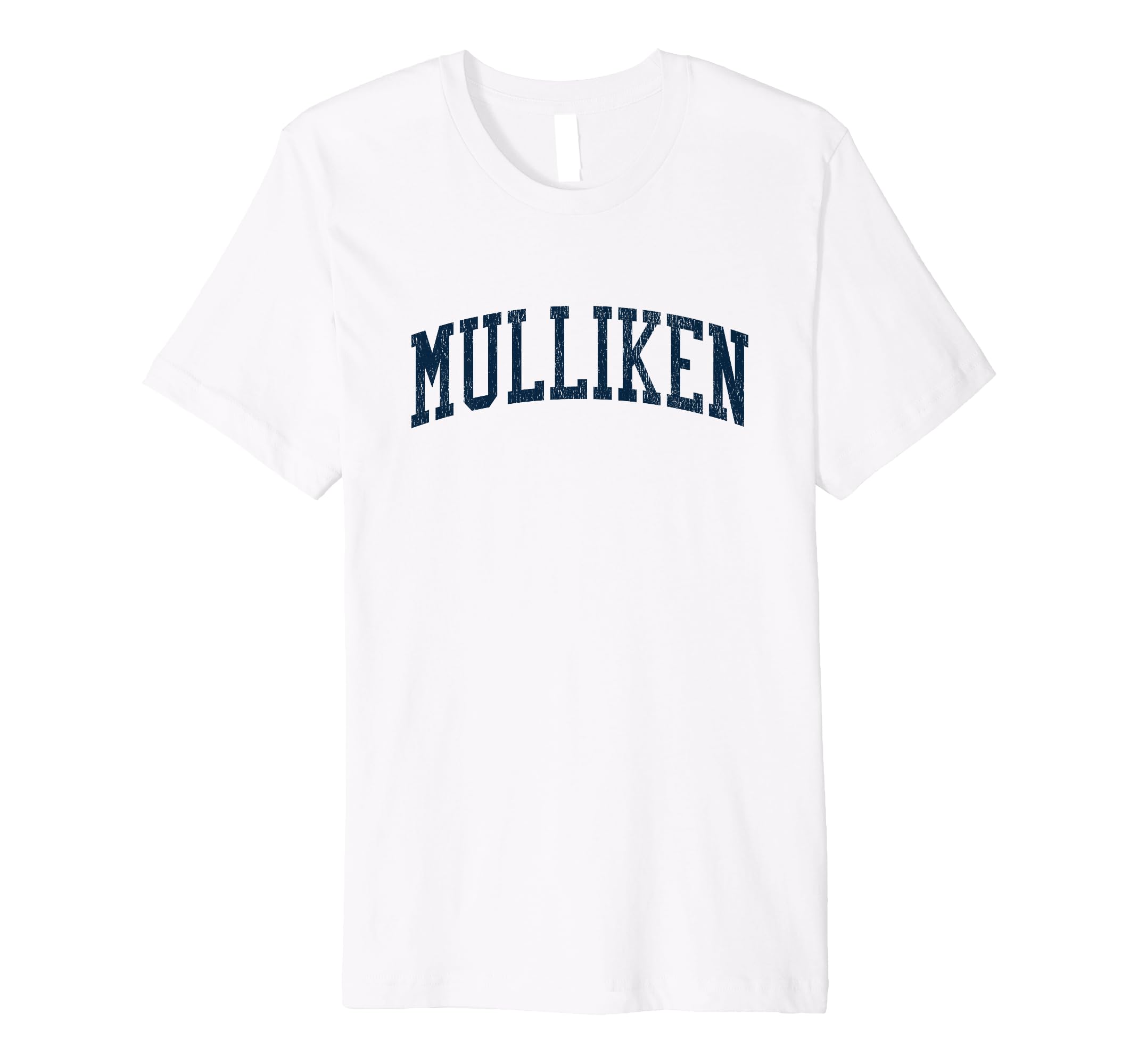Mulliken MI Vintage Athletic Sports JSN2 Navy Print Premium T-Shirt