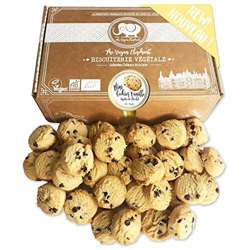 Vegan Mini Cookies Bio Kekse: Vanille-Schokoladen Kekse, 100% Biologisch, Palmöl-Frei & GVO-Frei, Handgefertigt aus Hochwertigen Zutaten. 300g Cover