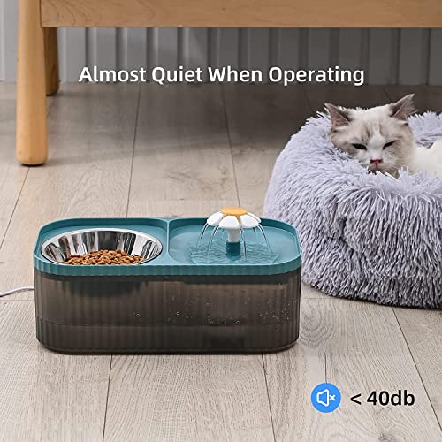 Fuente de agua para gato 3L con bomba silenciosa y recipiente acero miniatura 6