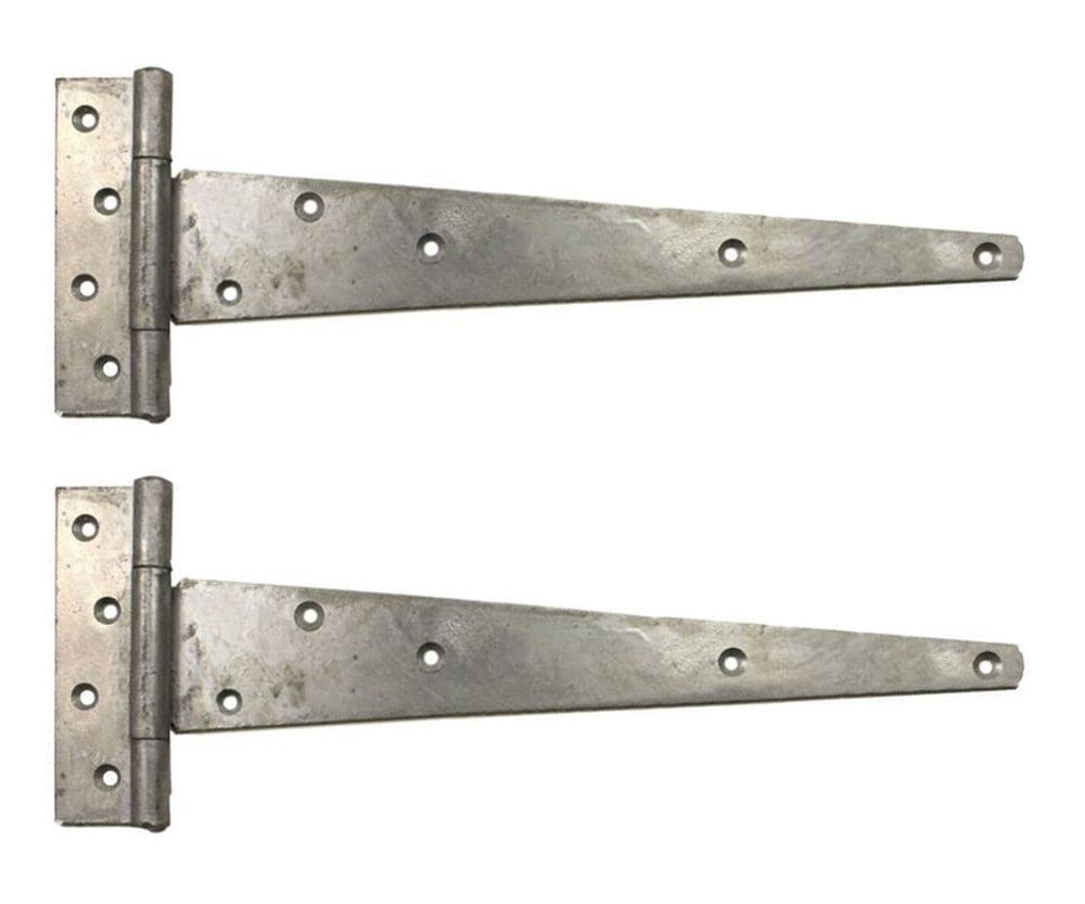 PERRY 400mm 16" Weighty Scotch Tee Hinges, Galvanised, Including Fixings