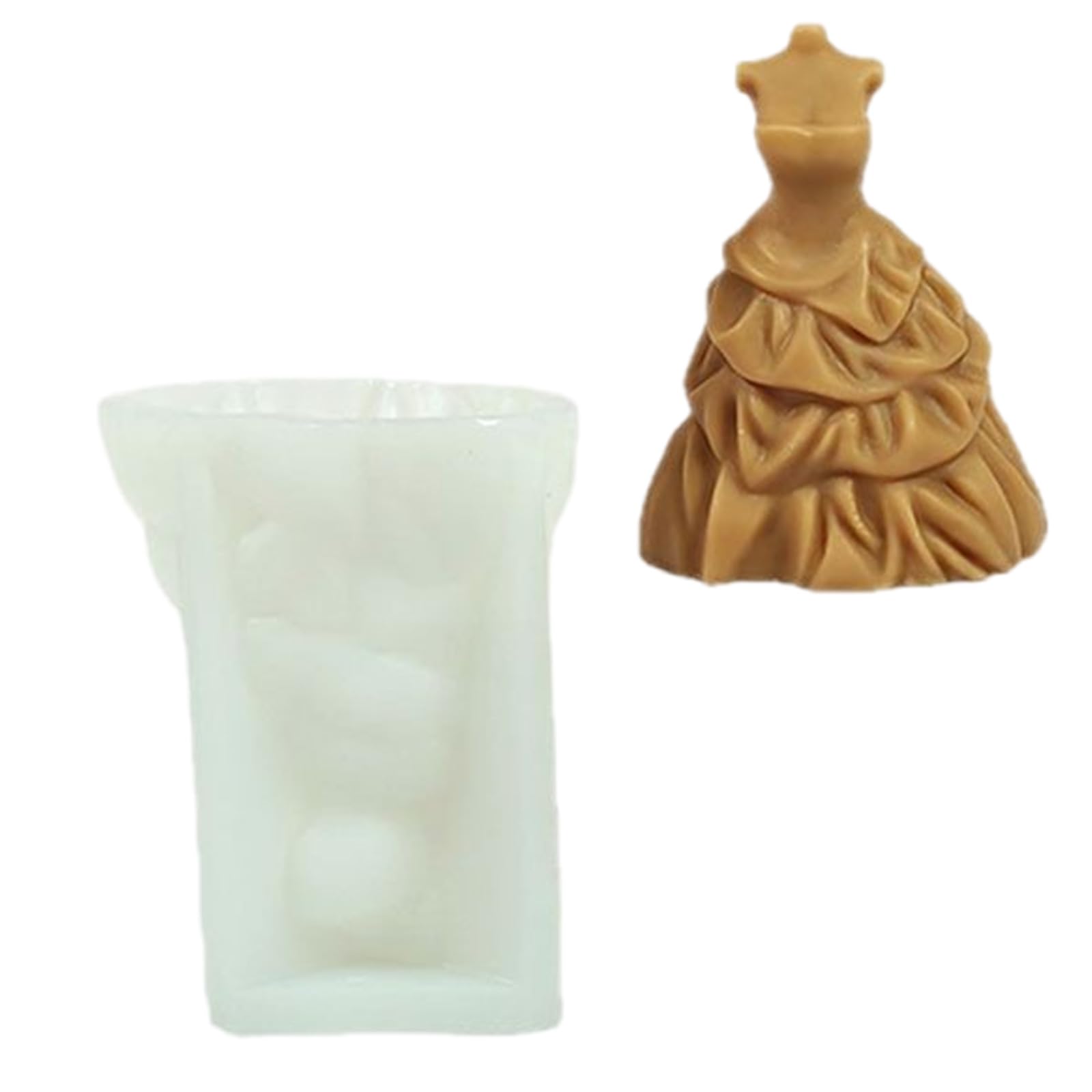 Yhplxyuus Silicone Molds for Soap Home Decoration Wedding Gown Silicone Molds for Epoxy Resin Craft Soap Mold