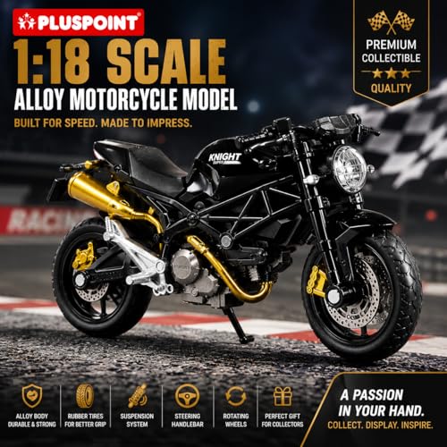 Image of PLUSPOINT Diecast Motorcycle Toy Bike Scale Model Vehicles Alloy Simulation Superbike Also for Car Dashboard Kids Adult Alloy Highly Simulation Model Vehicle Motorbike Street Machine Kids Toy Gift