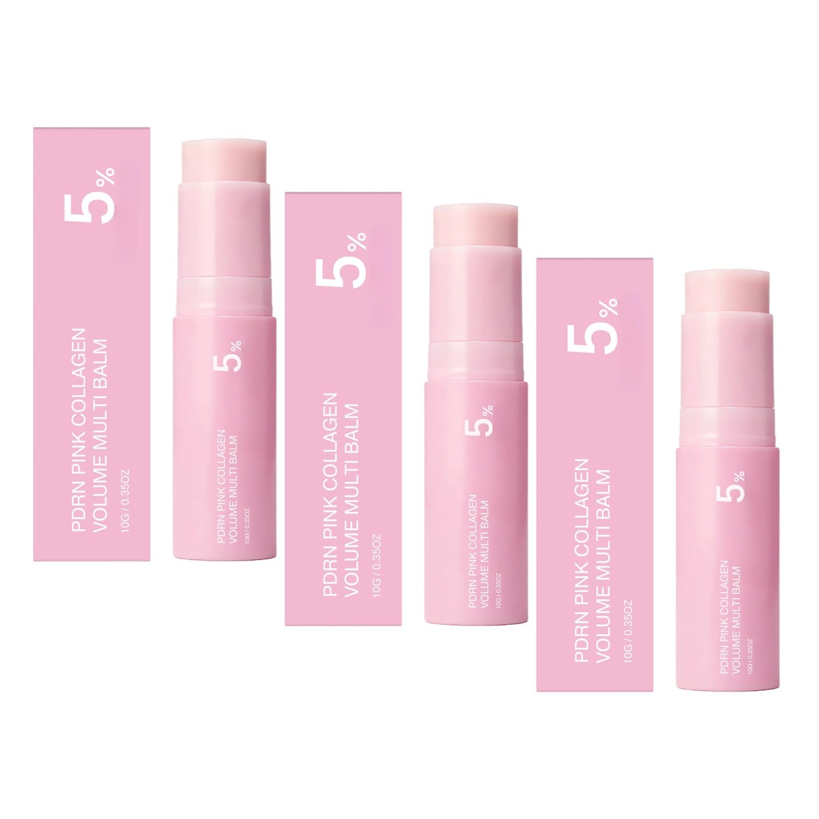 Stick Multi Balsamo PDRN Pink Collagen z wolufiliną, PDRN i kolagenem, krem nawilżający do oczu, ust, szyi i zmarszczek nosowo-wargowych, zmiękcza cienie dla pełnej i świetlistej skóry (3 SZT)