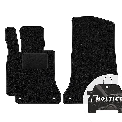 moto-MOLTICO Vorne Fußmatten Auto Velours Autoteppiche Schwarz Automatten Set 2-teilig passend für...