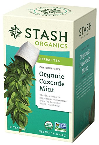 Stash Tea Organic Cascade Mint Herbal Tea 18 Count Tea Bags in Foil Pack of 6 Packaging May Vary Individual Herbal Tea Bags for Use in Teapots Mugs or Cups Brew Hot Tea or Iced Tea