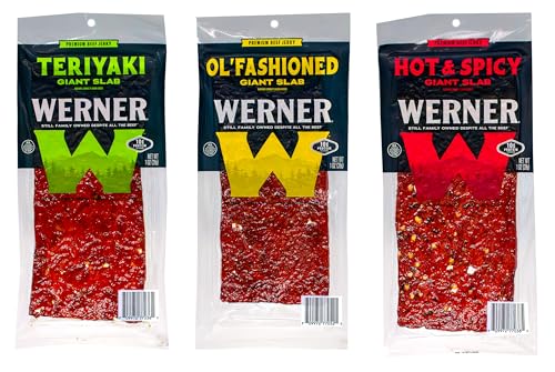 Werner Beef Jerky Slab Variety Pack of 15