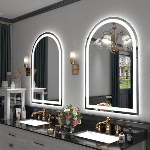 Image of 30x40 Inch Arch LED Bathroom Vanity Mirror