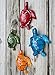 GIFTME 5 Cute Sea Turtles Wall Decor Set of 4 Indoor Outdoor Resin Wall Decor Prefect Addition to Pool,Deck,Backyard,Walkways or Entrances Garden Wall Sculptures
