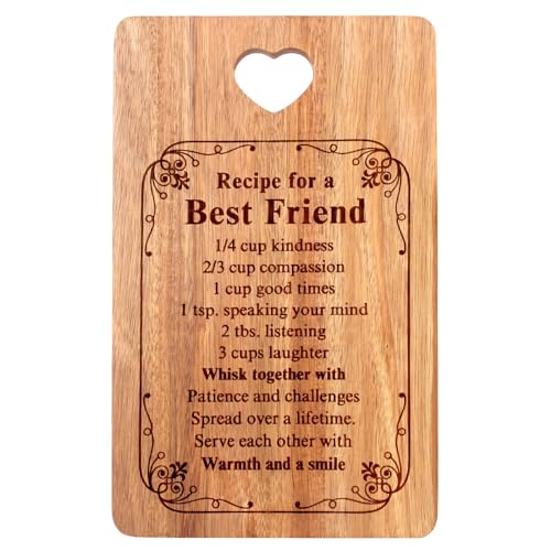 Friendship Gifts for Best Friends Wooden Charcuterie Boards Unique Christmas Decor Kitchen Presents for Bff Women Bestie Thank You Birthday Gifts Female Friend Xmas Present Wood Cutting Board