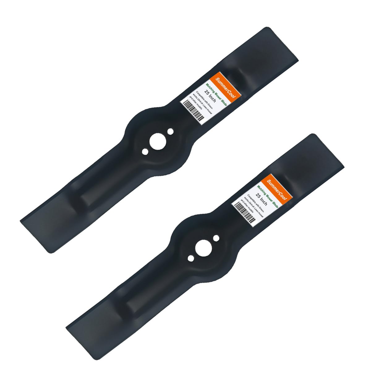 Photo 1 of SummerCool 25" Mower Blades Replacement for Greenworks 25 inch Lawn Mowers MO60L427 MO40L515 LMB406 LMB405,2952002 Dual Mower Blades Set (2 Pack),Black