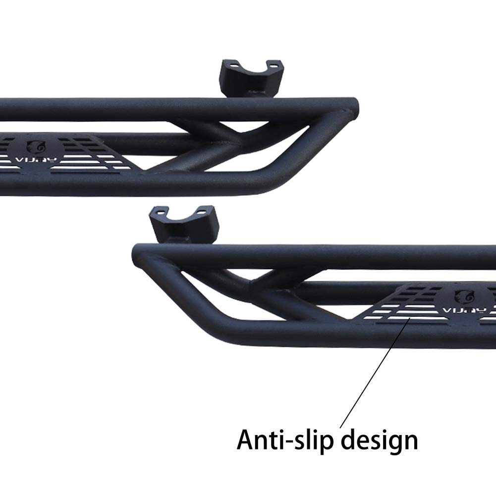 TIOYAR Wrangler Side Step Black Texture Running Board Non-Slip Rust Prevention Compatible with 2007 2008 2009 2010 2011 2012 2013 2014 2015 2016 2017 Wrangler JK & JKU 2 Doors
