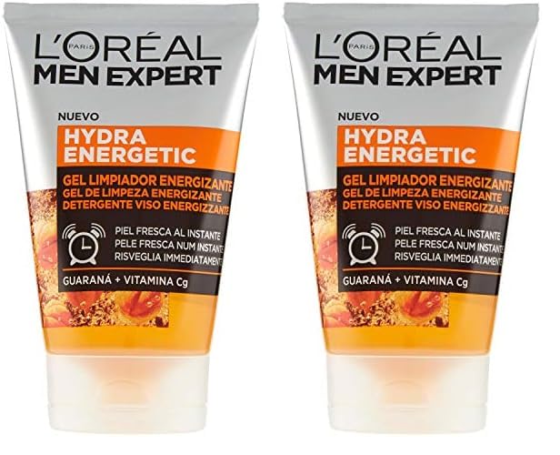 L'Oreal Paris Men Expert - Hydra Energetic gel limpiador energizante para hombres - 100 ml (Paquete de 2)