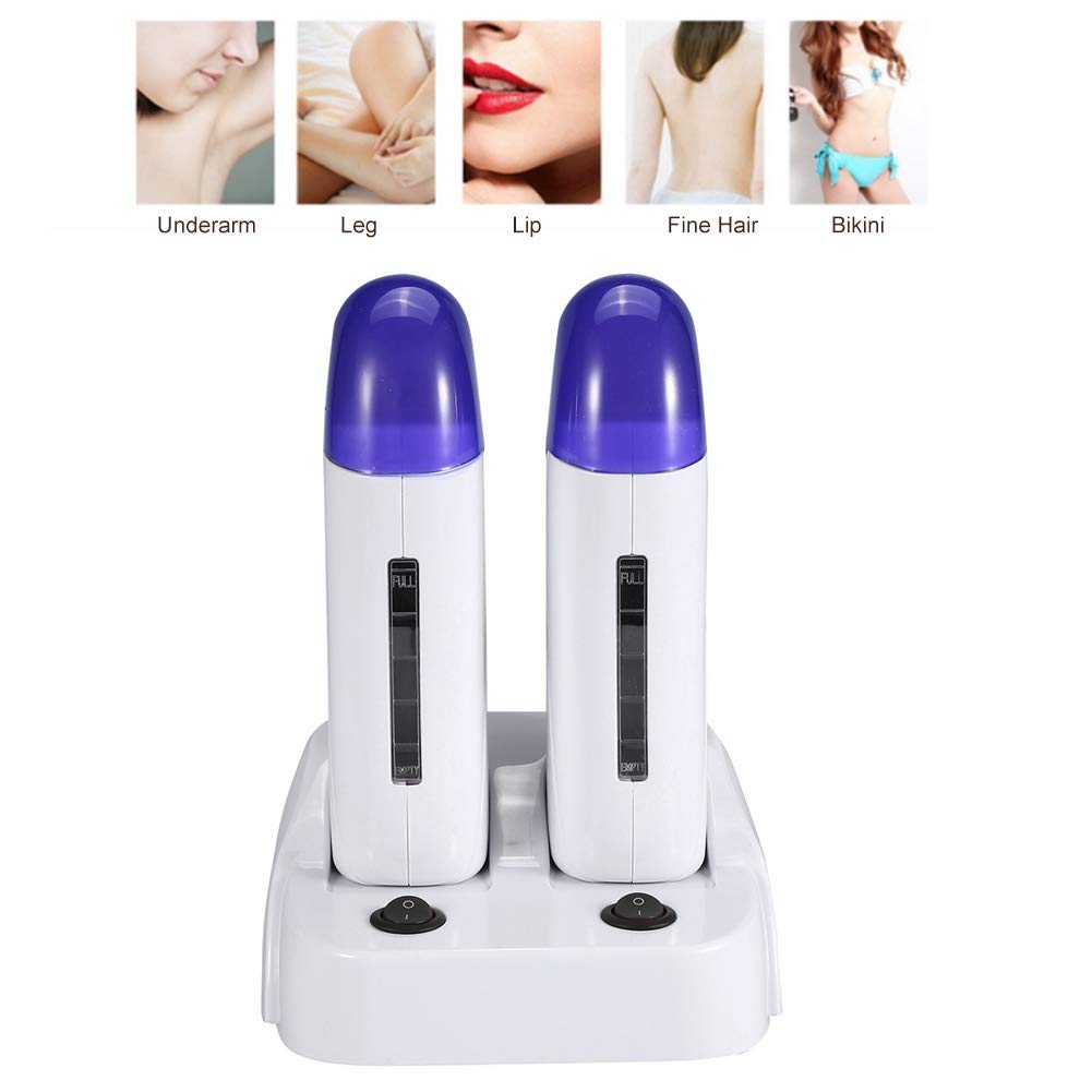 Brrnoo Riscaldatore di cera roll-on, scaldacera rullo depilatore cera roll, macchina per la depilazione del corpo del riscaldatore a rullo depilatorio della cartuccia con cera di bellezza