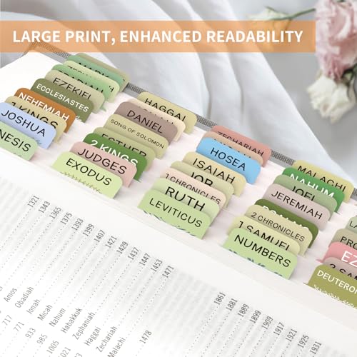 Image of Taja Bible Tabs, 75 Large Print Index Tabs for Women & Men