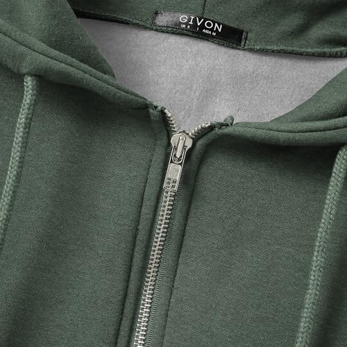 Image of GIVON Basic Lightweight Zip-Up Hoodie Long Sleeve Thin Jacket for Women with Plus Size