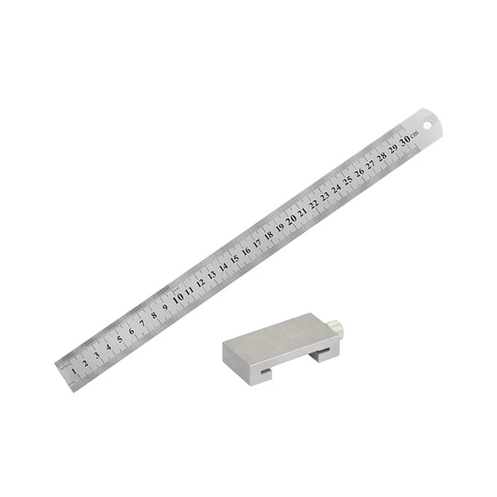 Ygleeuli Silver Ruler Stops Fences Metal Carpenter Carpentry Square Woodworking Tools Steel Ruler Positioning Limit Block Measuring Marking Gauge(Silver)