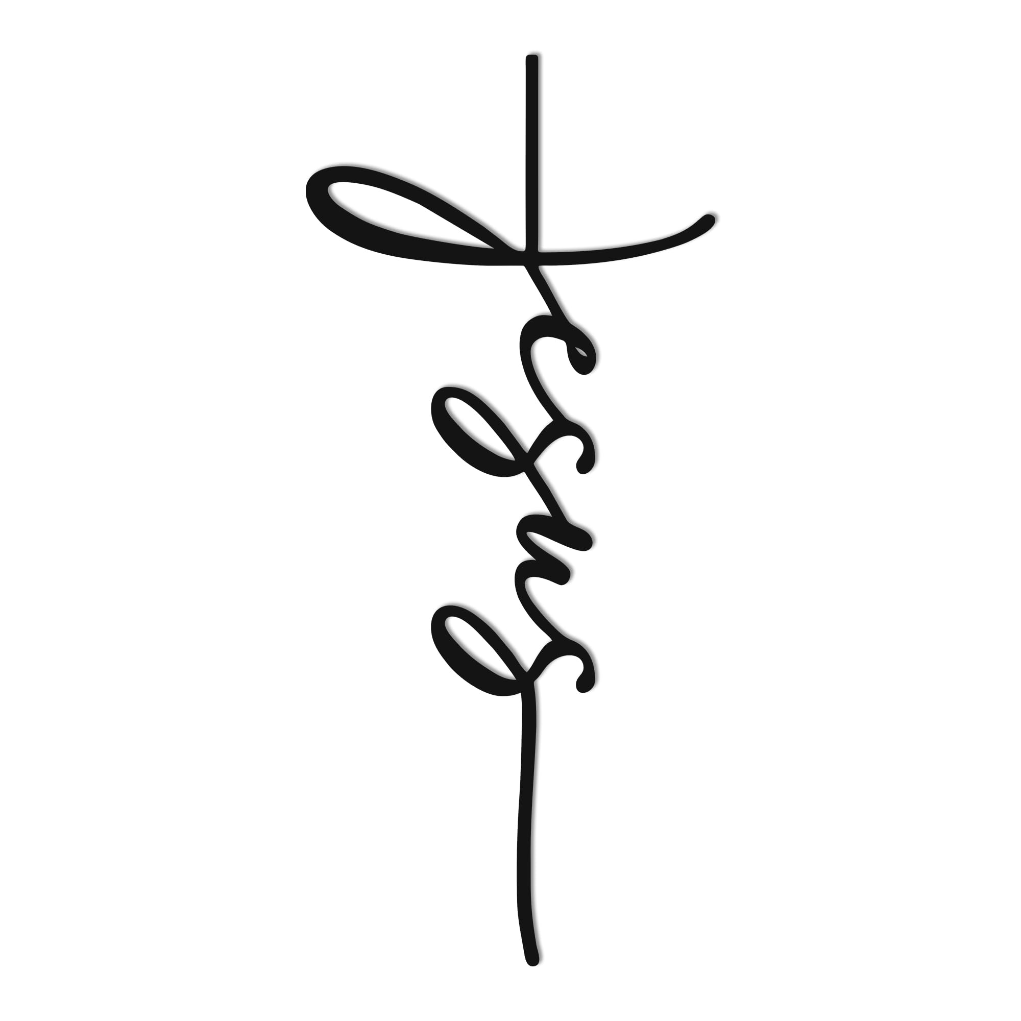 Metal Cross Wall Art, Crosses Wall Decor with Jesus Name Design, 7.1x15.9 Inch Christian Wall Art for Church, Home, Office, Religious Gift