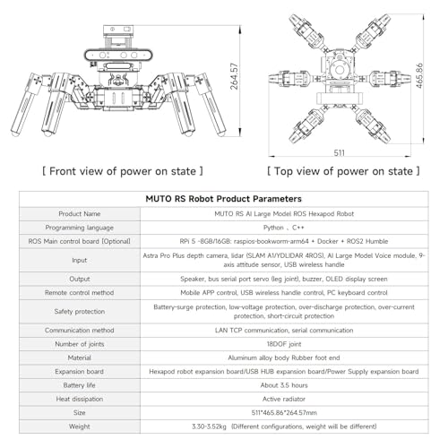 Image of Yahboom ROS2 Robotics Programming Develop Six-Legged Robots Raspberry Pi AI Large Model Voice Module, LiDAR, Servos,Supports SLAM Mapping Navigation