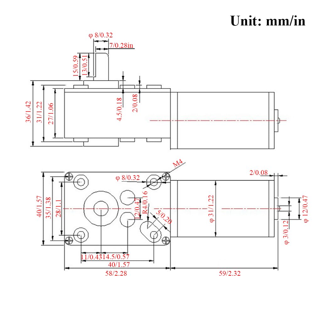 Motor de engranaje helicoidal 12 V 16 rpm 8 mm reductor eléctrico reversible