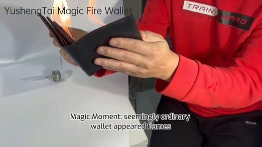 Portefeuille de feu de Flamme de Tour de Magie de nouveauté Grand Portefeuille de Tour de Magicien de Flamme d'étape Street Show Wallet