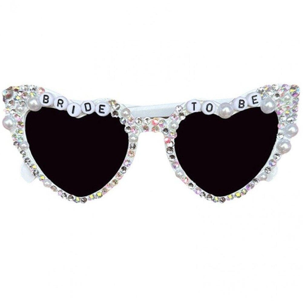 HiyyFloy Glasses Round Heart Shape Sunglasses Novelty Bride Sunglasses Fashion Girl Eyewear Bachelorette Hen Party Accessories