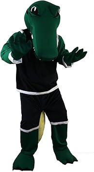 Amazon スポーツグリーンクロコダイルマスコットコスチューム アニメキャラクター 大人サイズ リアル画像 Cartoon Mascot スポーツ アウトドア