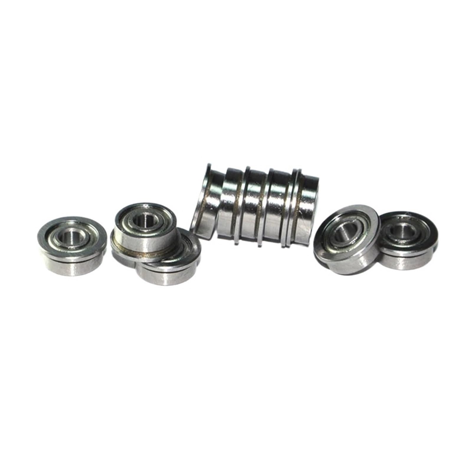 KNIUWMBMH 10pcs F6801ZZ F61801-2Z Flange Bearing 12x21x5mm Miniature Deep Groove Ball Bearings F6801Z