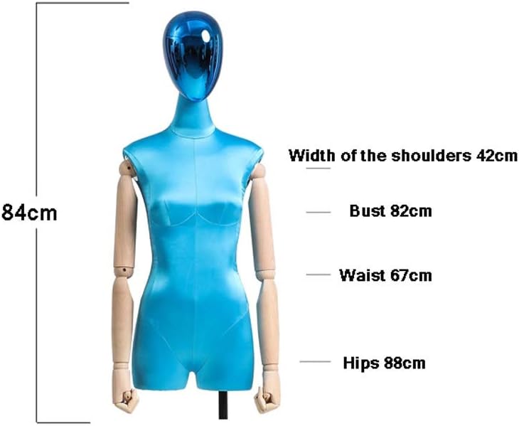 Mannequin Torso Female Tailors Dummy Dressmakers Fashion Students Mannequin Display Bust with A Light Metal Base Clothing Store Model Rack Wedding Display Rack Dress Form (Color : Blue) (Yellow)